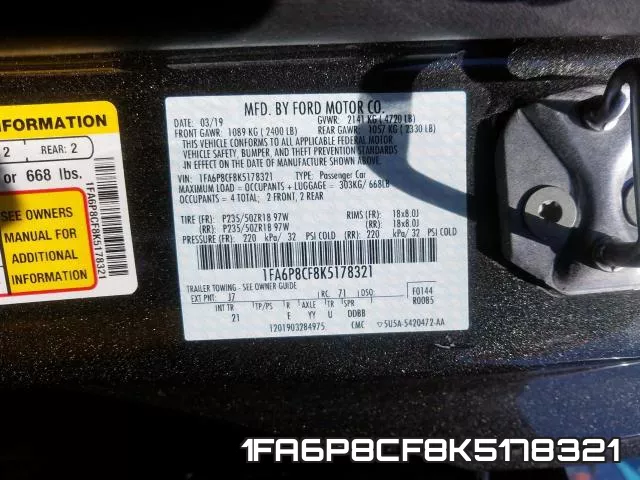 1FA6P8CF8K5178321 фото 2