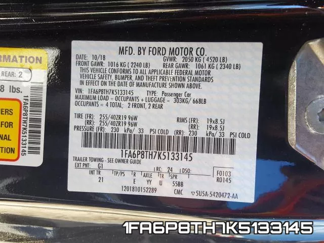 1FA6P8TH7K5133145 фото 2