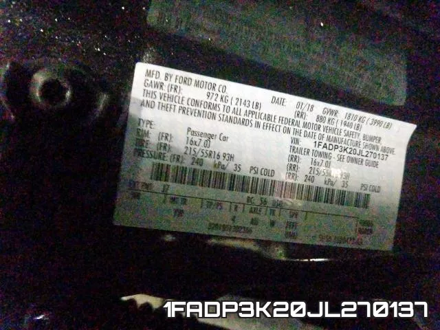 1FADP3K20JL270137 фото 2