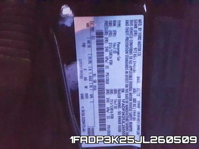 1FADP3K25JL260509 фото 2