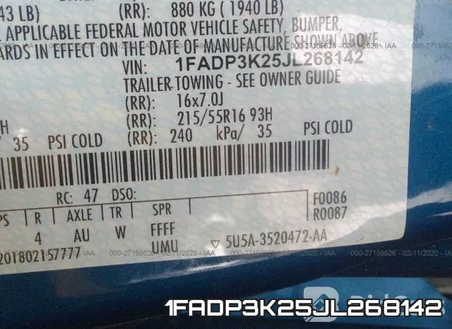 1FADP3K25JL268142 фото 10
