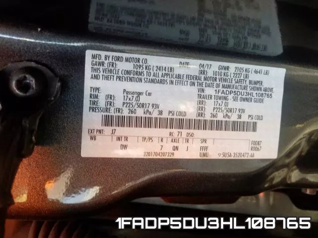1FADP5DU3HL108765 фото 2