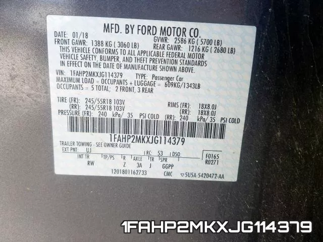 1FAHP2MKXJG114379 фото 2