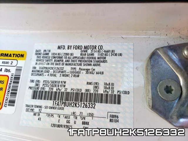 1FATP8UH2K5126332 фото 2