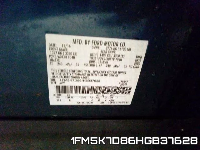 1FM5K7D86HGB37628 фото 2