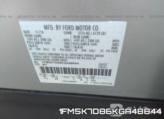 1FM5K7D86KGA48844 фото 10
