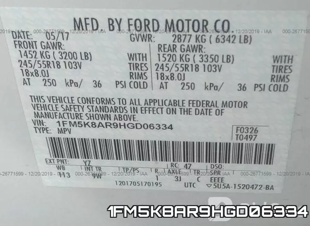 1FM5K8AR9HGD06334 фото 10