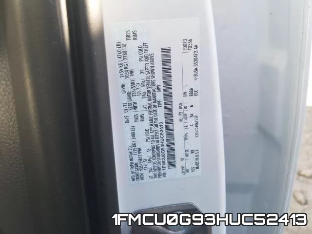 1FMCU0G93HUC52413 фото 2