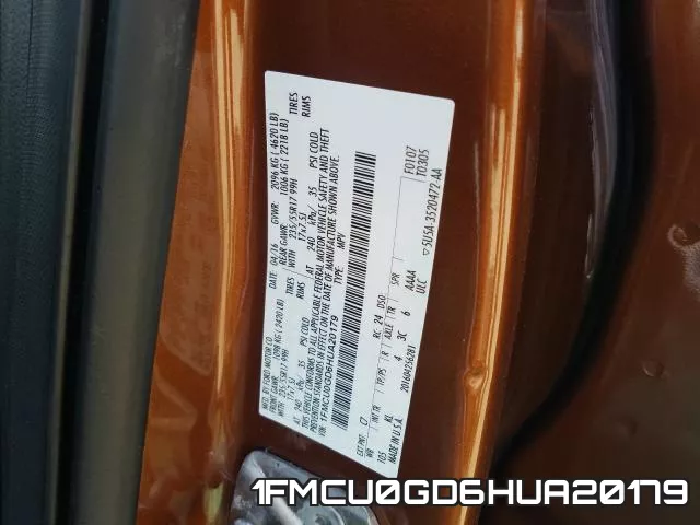 1FMCU0GD6HUA20179 фото 2