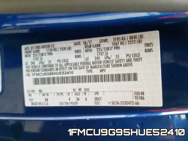 1FMCU9G95HUE52410 фото 2