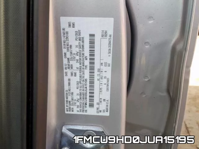 1FMCU9HD0JUA15195 фото 2