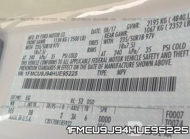 1FMCU9J94HUE95225 фото 10
