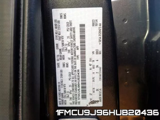 1FMCU9J96HUB20436 фото 2