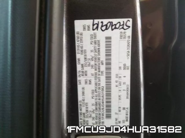 1FMCU9JD4HUA31582 фото 2
