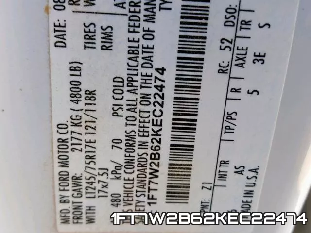 1FT7W2B62KEC22474 фото 2