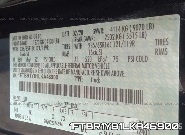 1FTBR1Y81LKA46900 фото 10