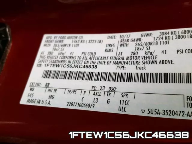 1FTEW1C56JKC46638 фото 2