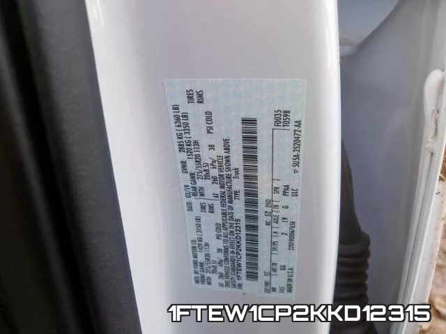 1FTEW1CP2KKD12315 фото 2