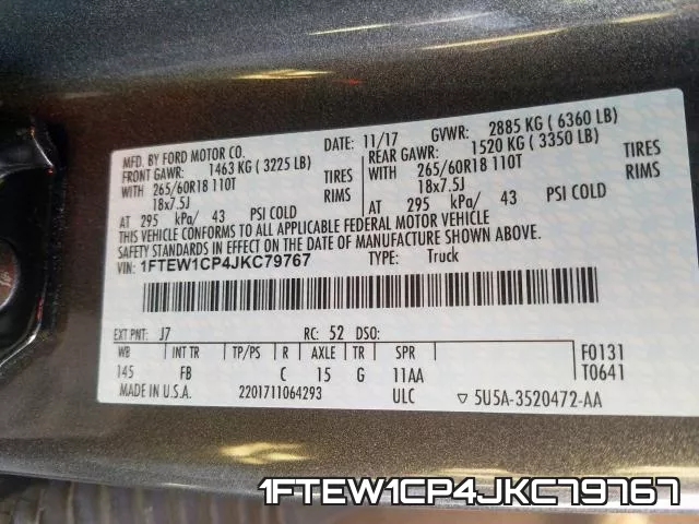 1FTEW1CP4JKC79767 фото 2