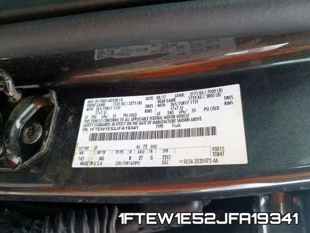 1FTEW1E52JFA19341 фото 2