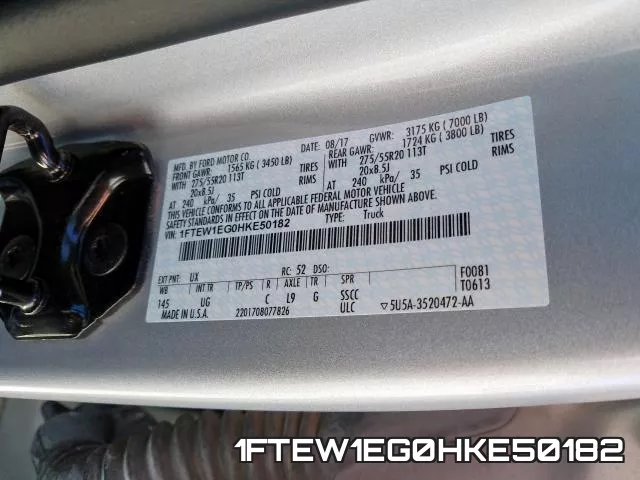 1FTEW1EG0HKE50182 фото 2