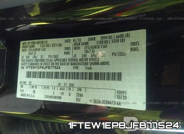 1FTEW1EP8JFB77524 фото 10