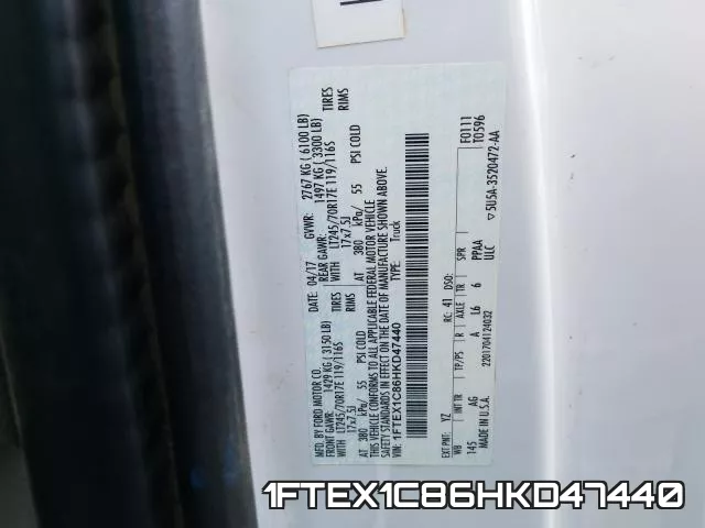 1FTEX1C86HKD47440 фото 2