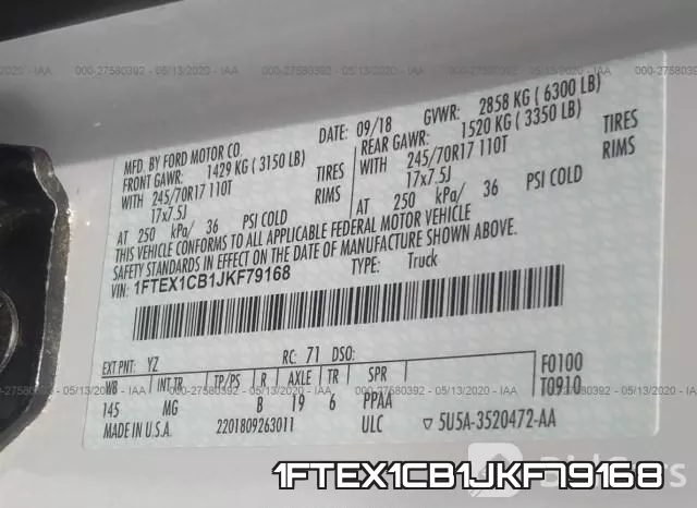 1FTEX1CB1JKF79168 фото 10