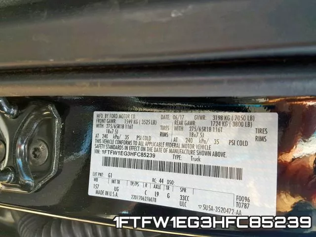 1FTFW1EG3HFC85239 фото 2