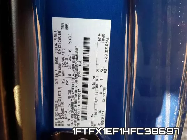 1FTFX1EF1HFC38697 фото 2