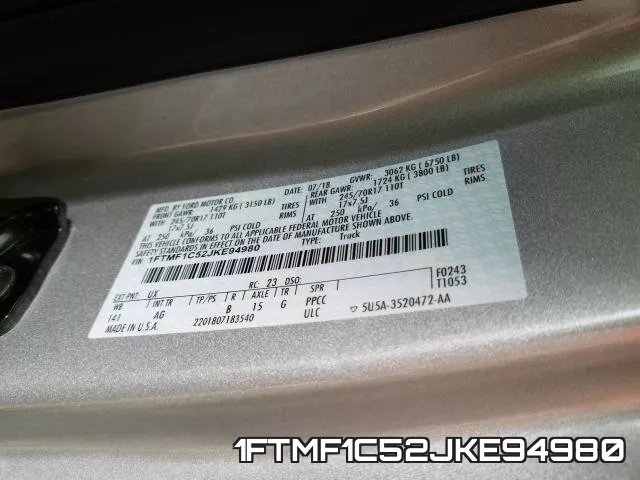 1FTMF1C52JKE94980 фото 2