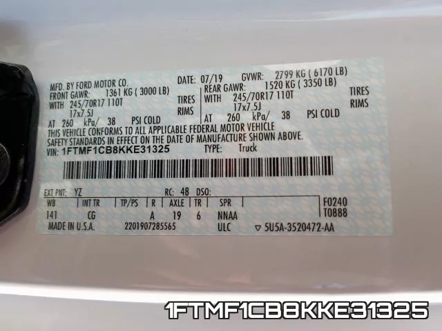 1FTMF1CB8KKE31325 фото 2