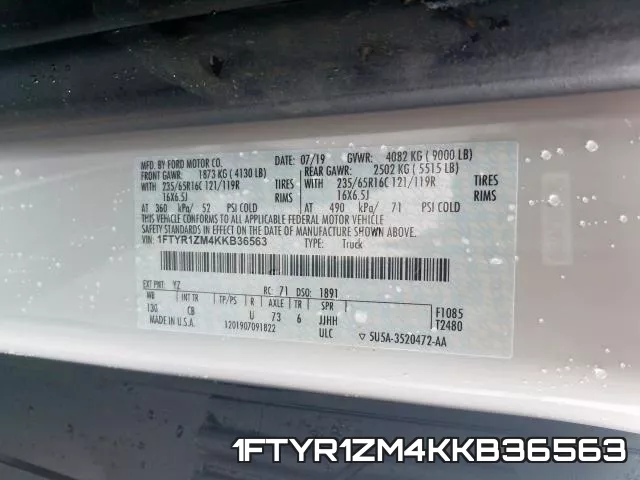 1FTYR1ZM4KKB36563 фото 2