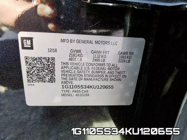 1G1105S34KU120655 фото 2