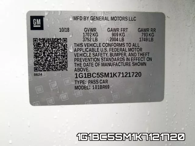 1G1BC5SM1K7121720 фото 2