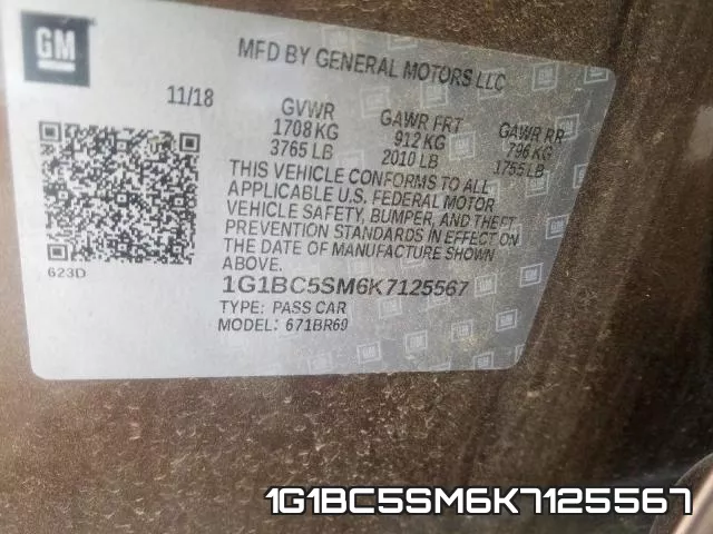 1G1BC5SM6K7125567 фото 2