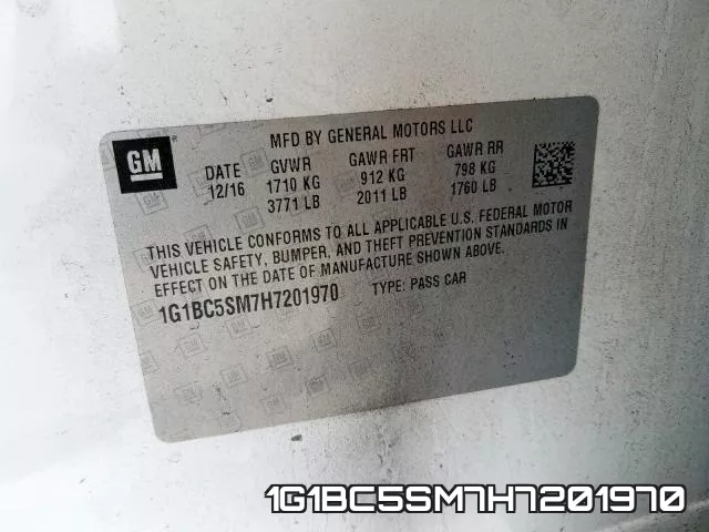 1G1BC5SM7H7201970 фото 2