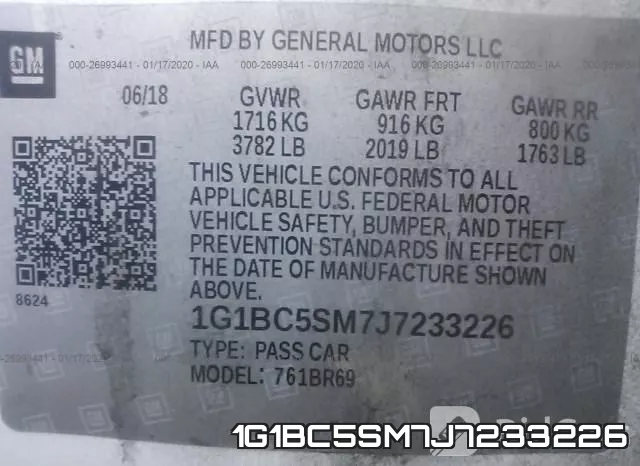 1G1BC5SM7J7233226 фото 10