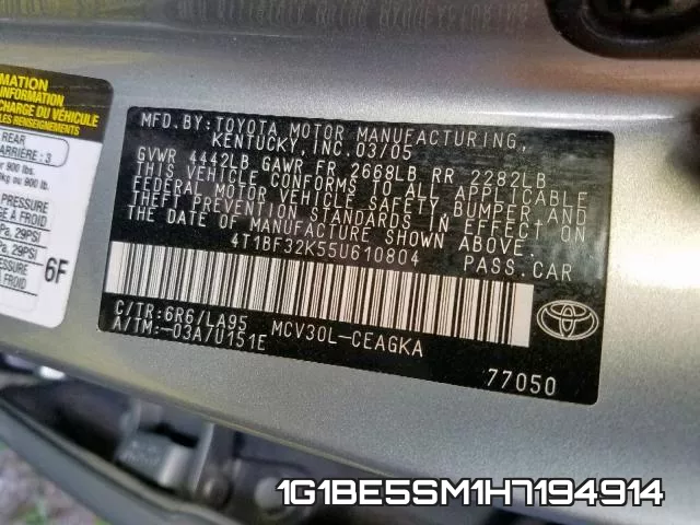1G1BE5SM1H7194914 фото 2