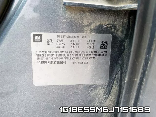 1G1BE5SM6J7151689 фото 2