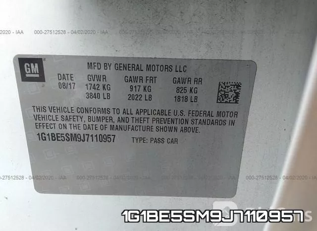 1G1BE5SM9J7110957 фото 10