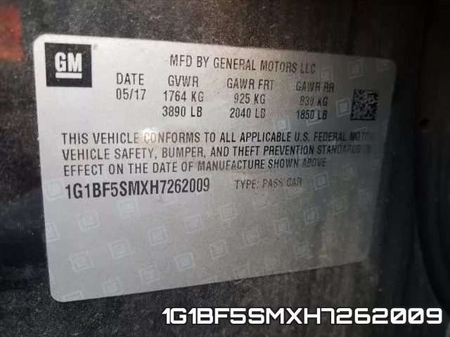 1G1BF5SMXH7262009 фото 2