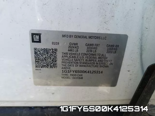 1G1FY6S00K4125314 фото 2