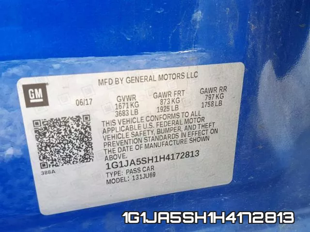 1G1JA5SH1H4172813 фото 2