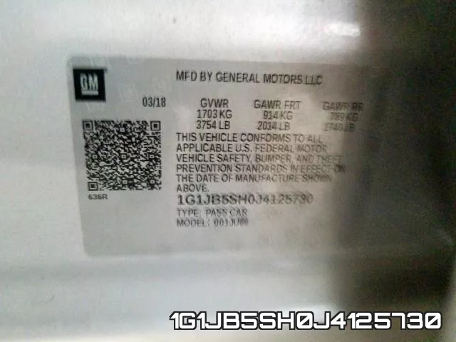 1G1JB5SH0J4125730 фото 2