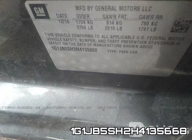 1G1JB5SH2H4135668 фото 10