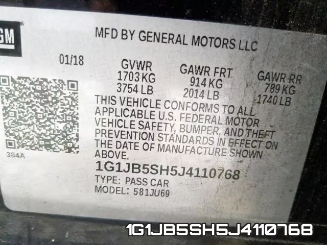 1G1JB5SH5J4110768 фото 2