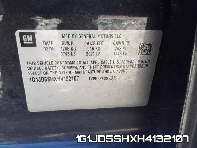 1G1JD5SHXH4132107 фото 2