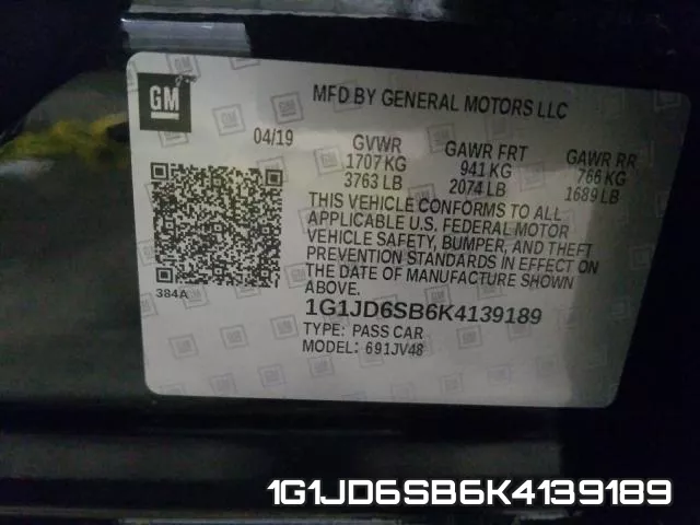 1G1JD6SB6K4139189 фото 2