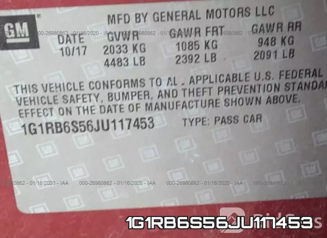 1G1RB6S56JU117453 фото 10